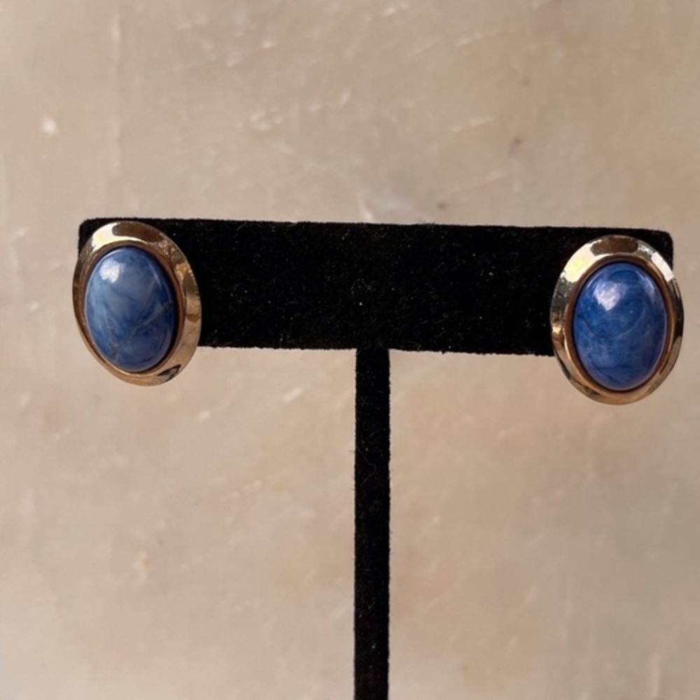 Vintage Lapis Natural Stone Earrings